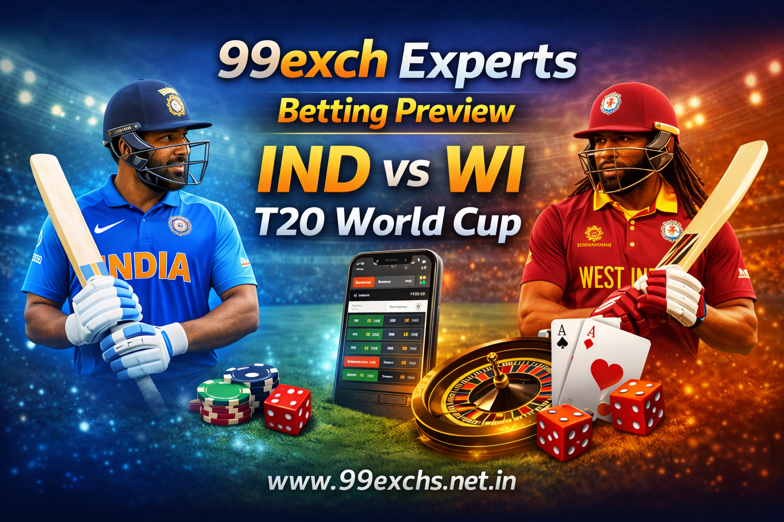 99exch Experts Betting Preview IND vs WI T20 World Cup