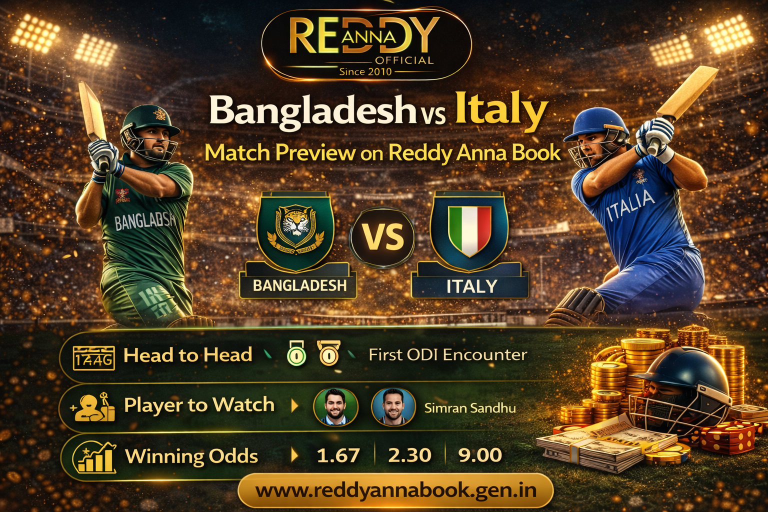 Bangladesh vs Italy Match Preview on Reddy Anna Book