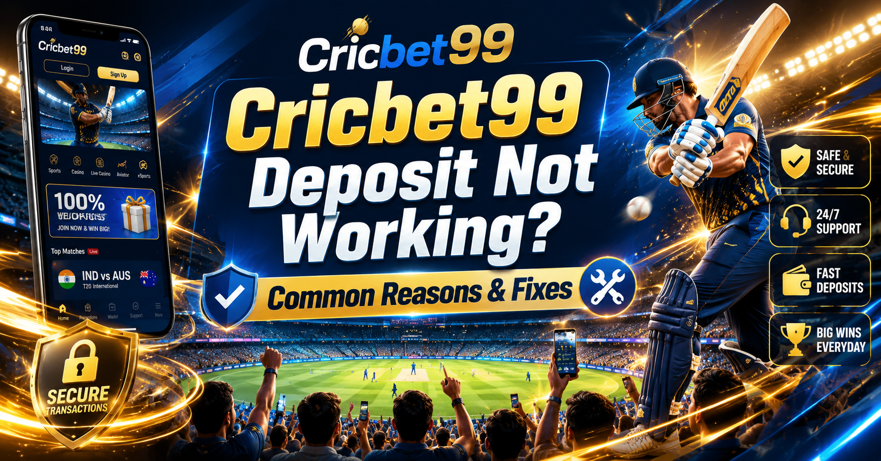 Cricbet99 Deposit Not Working? Common Reasons & Fixes