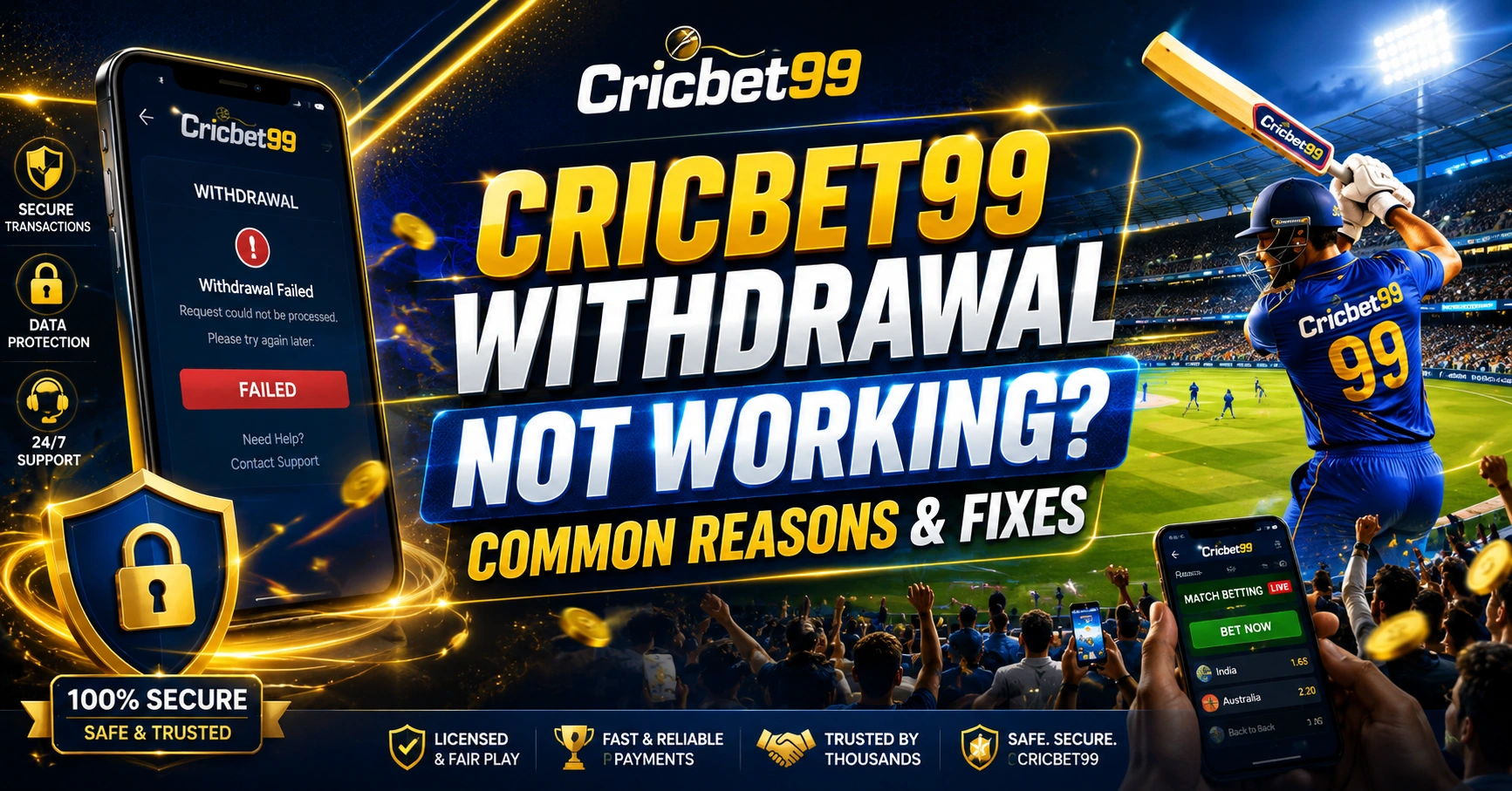 Cricbet99 Withdrawal Not Working? Common Reasons & Fixes