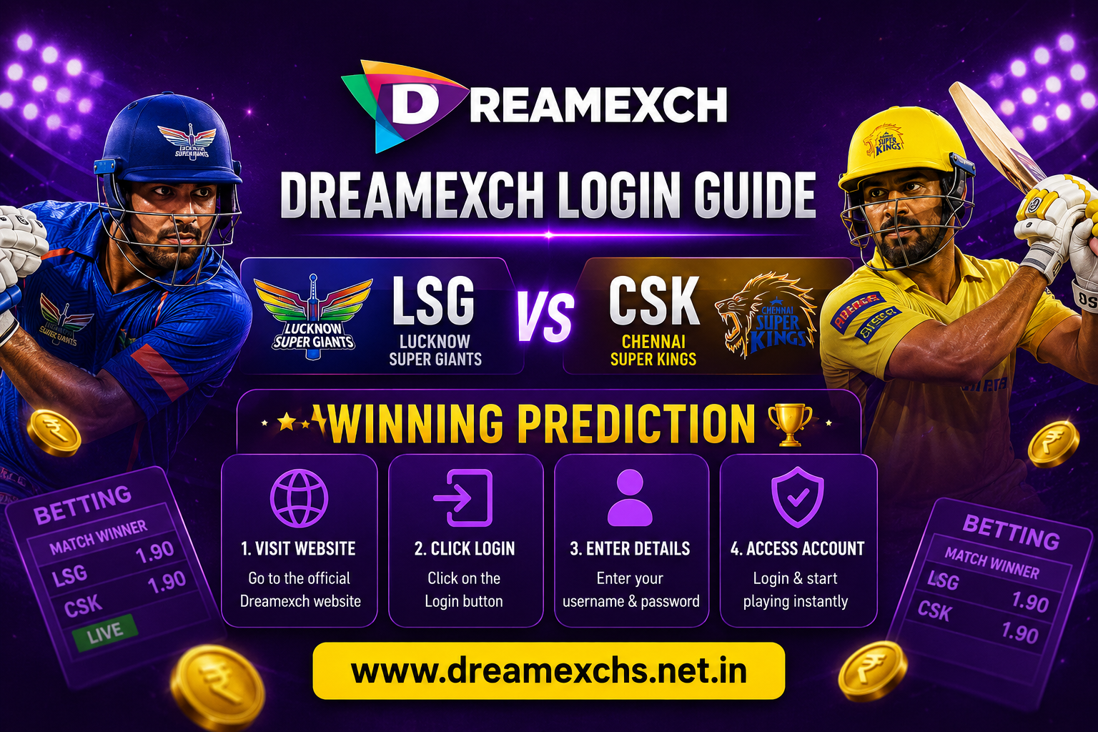 Dreamexch Login Guide with LSG vs CSK Winning Prediction