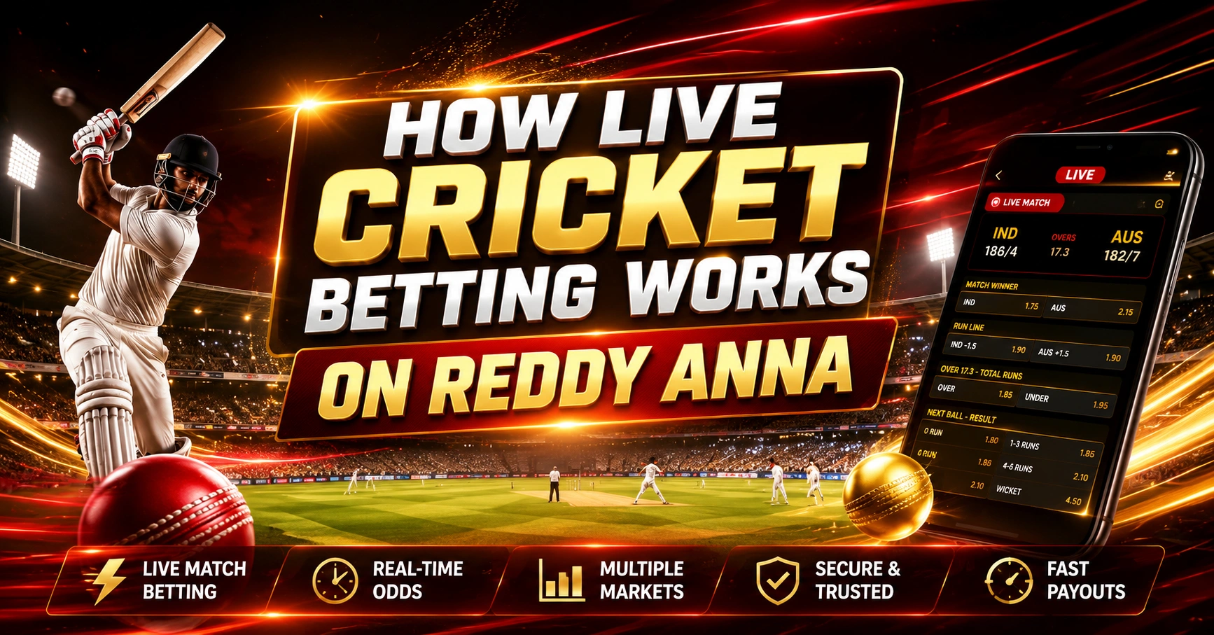 How Live Cricket Betting Works on Reddy Anna