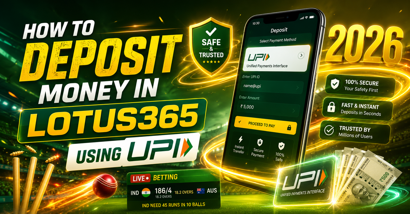 How to Deposit Money in Lotus365 Using UPI