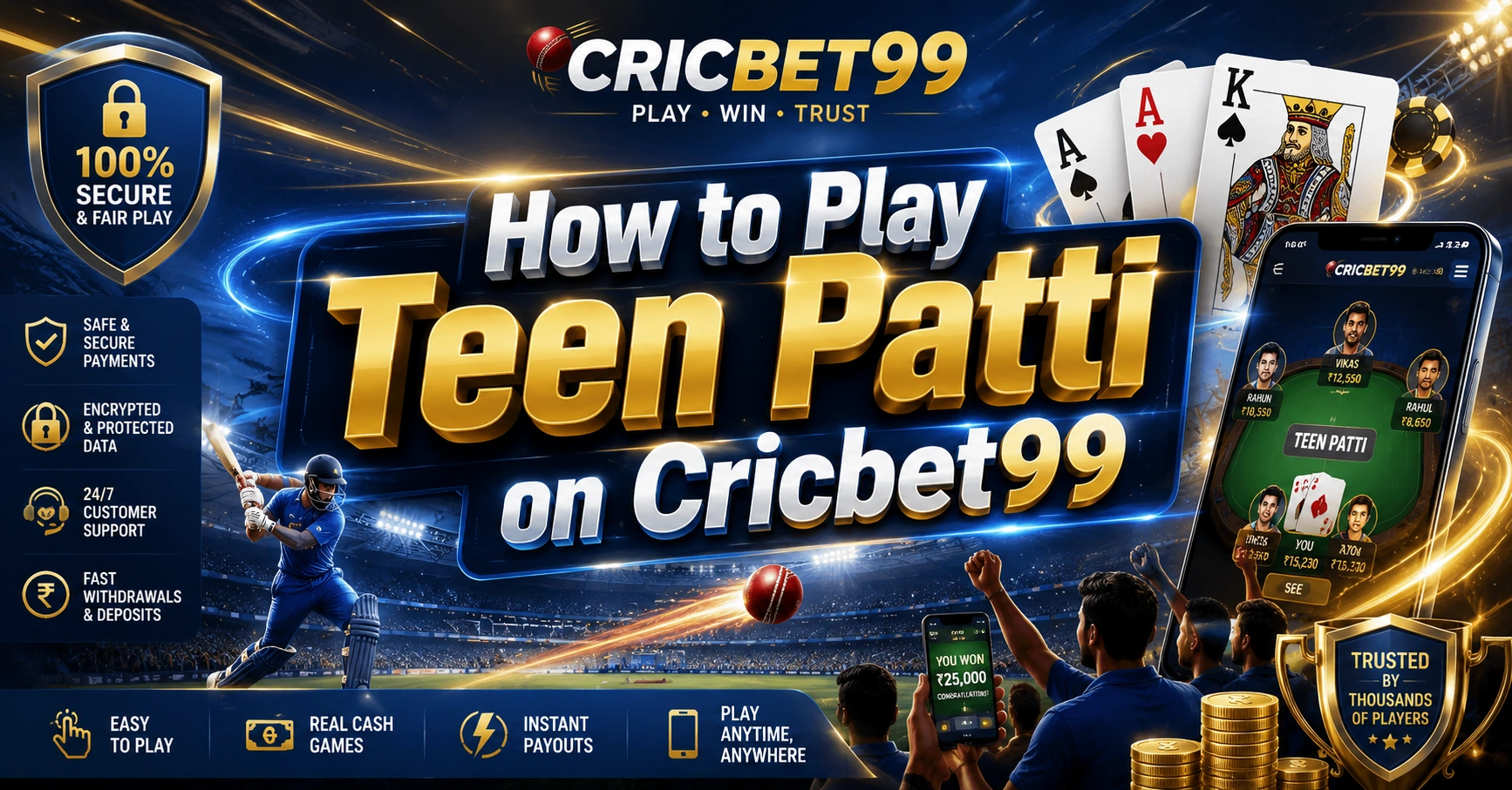 How to Play Teen Patti on Cricbet99