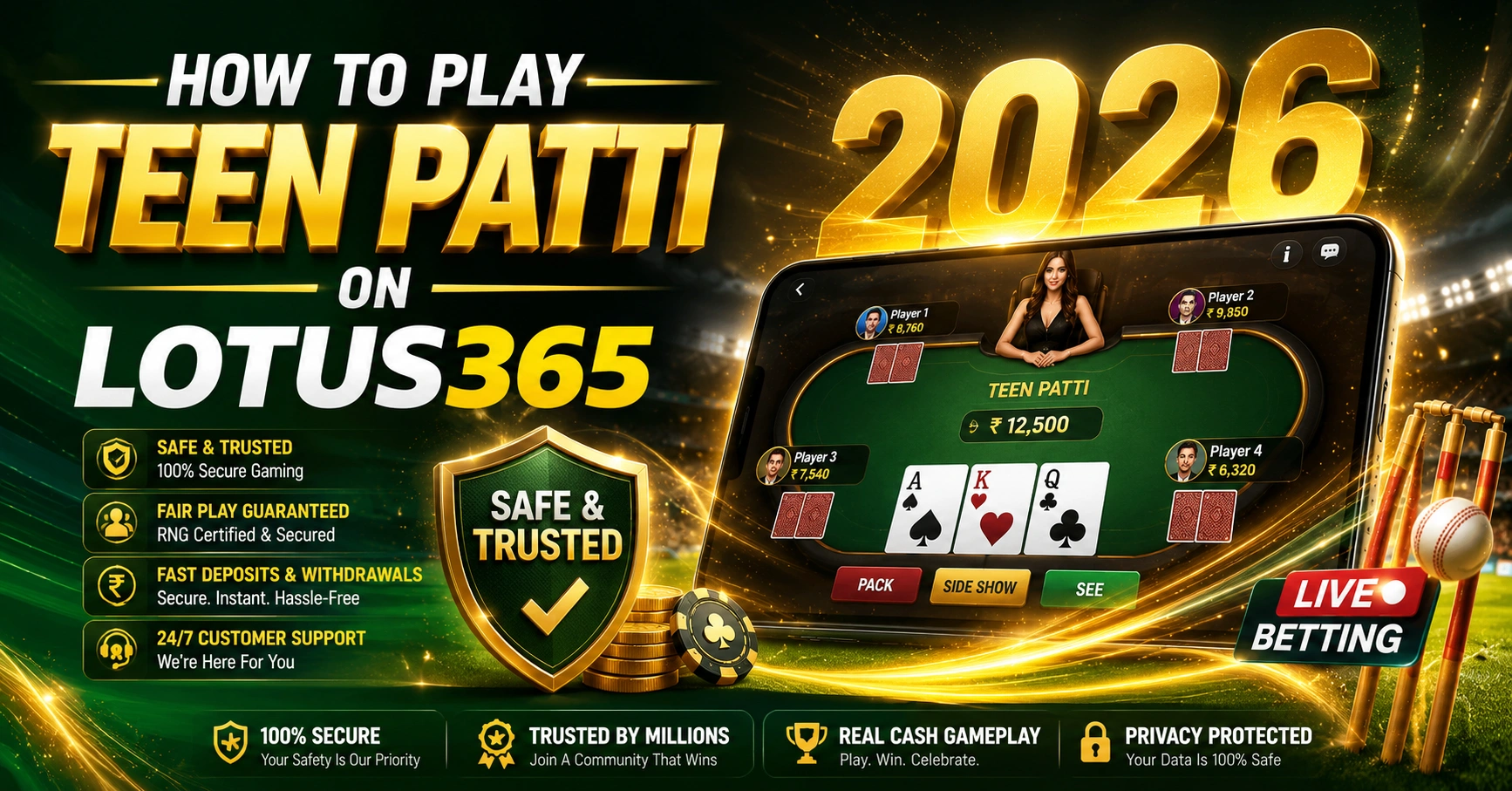 How to Play Teen Patti on Lotus365