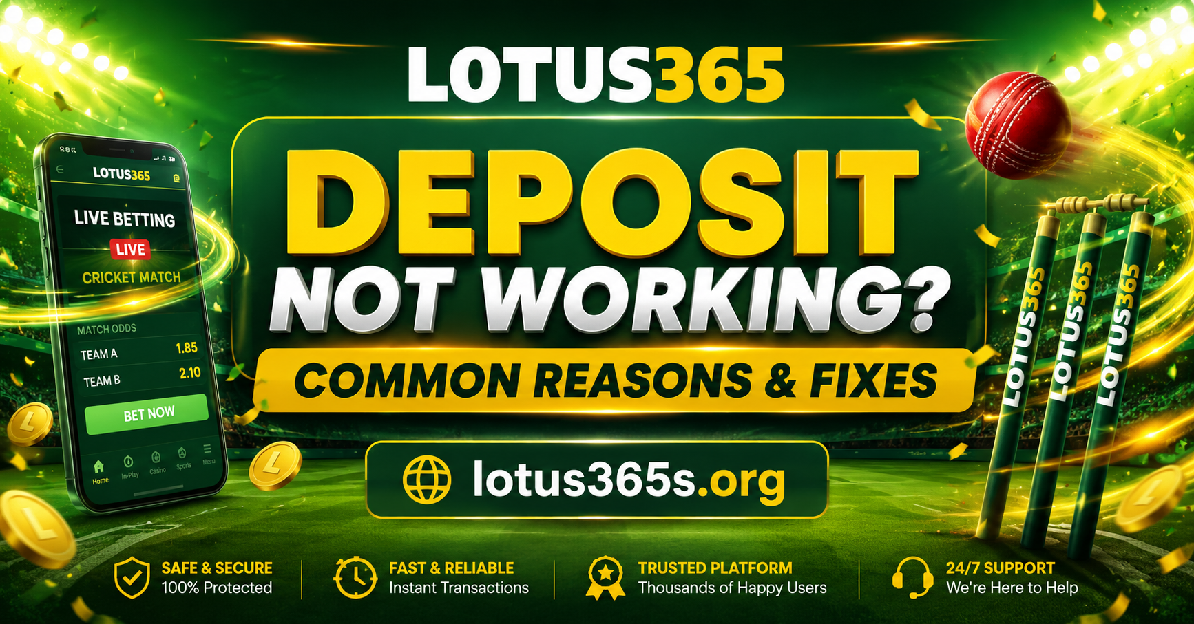 Lotus365 Deposit Not Working? Common Reasons & Fixes