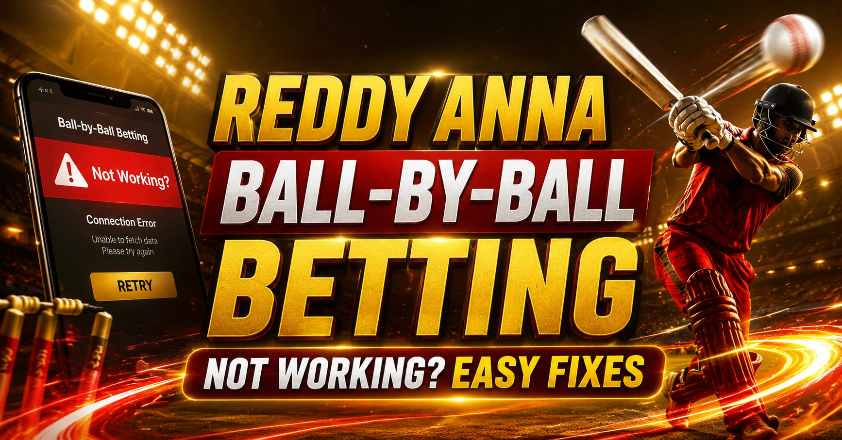 Reddy Anna Ball-by-Ball Betting Not Working? Easy Fixes