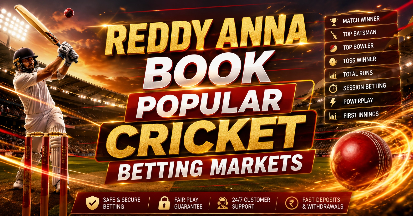 Reddy Anna Book Popular Cricket Betting Markets
