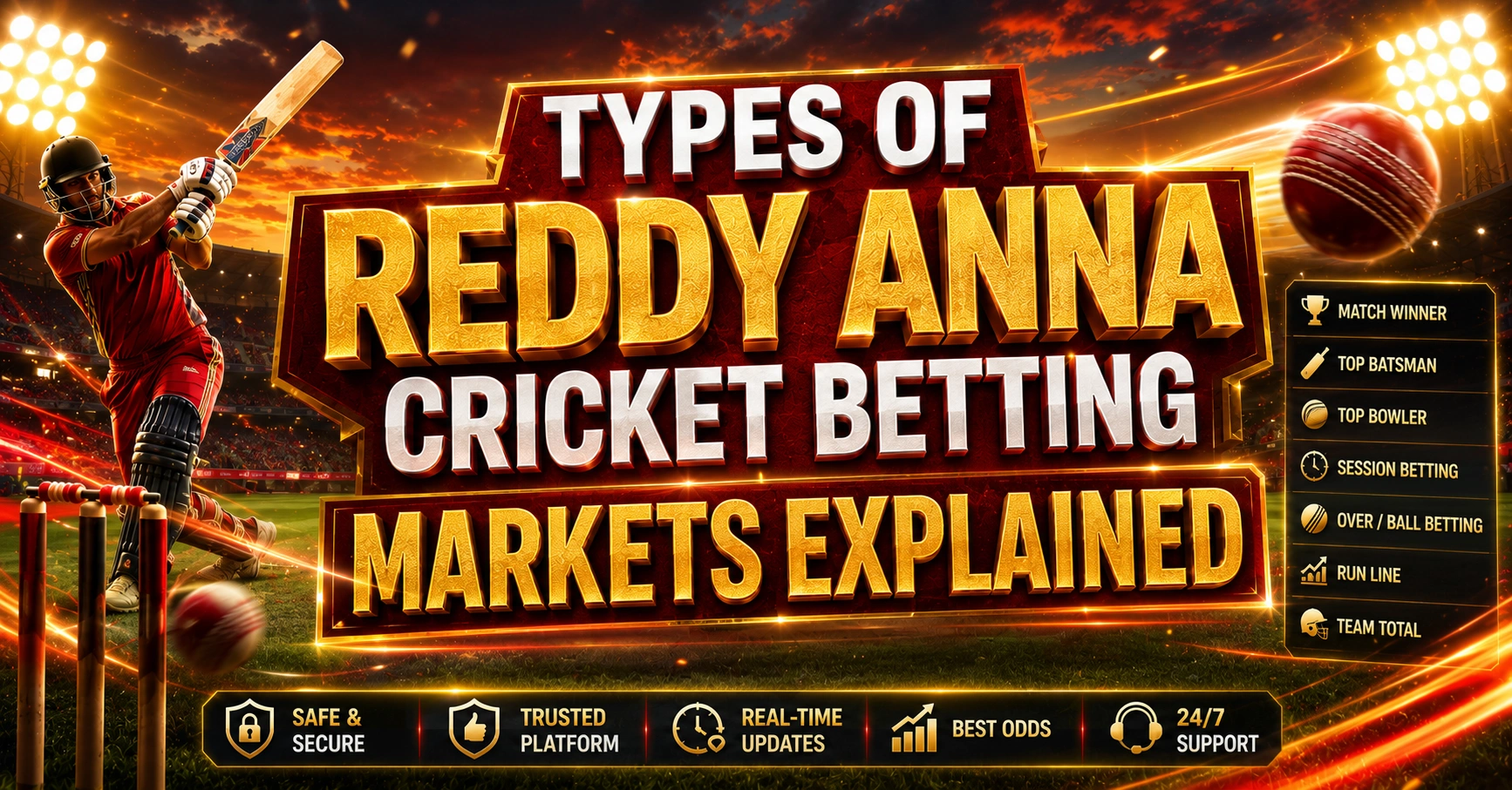Types of Reddy Anna Cricket Betting Markets Explained