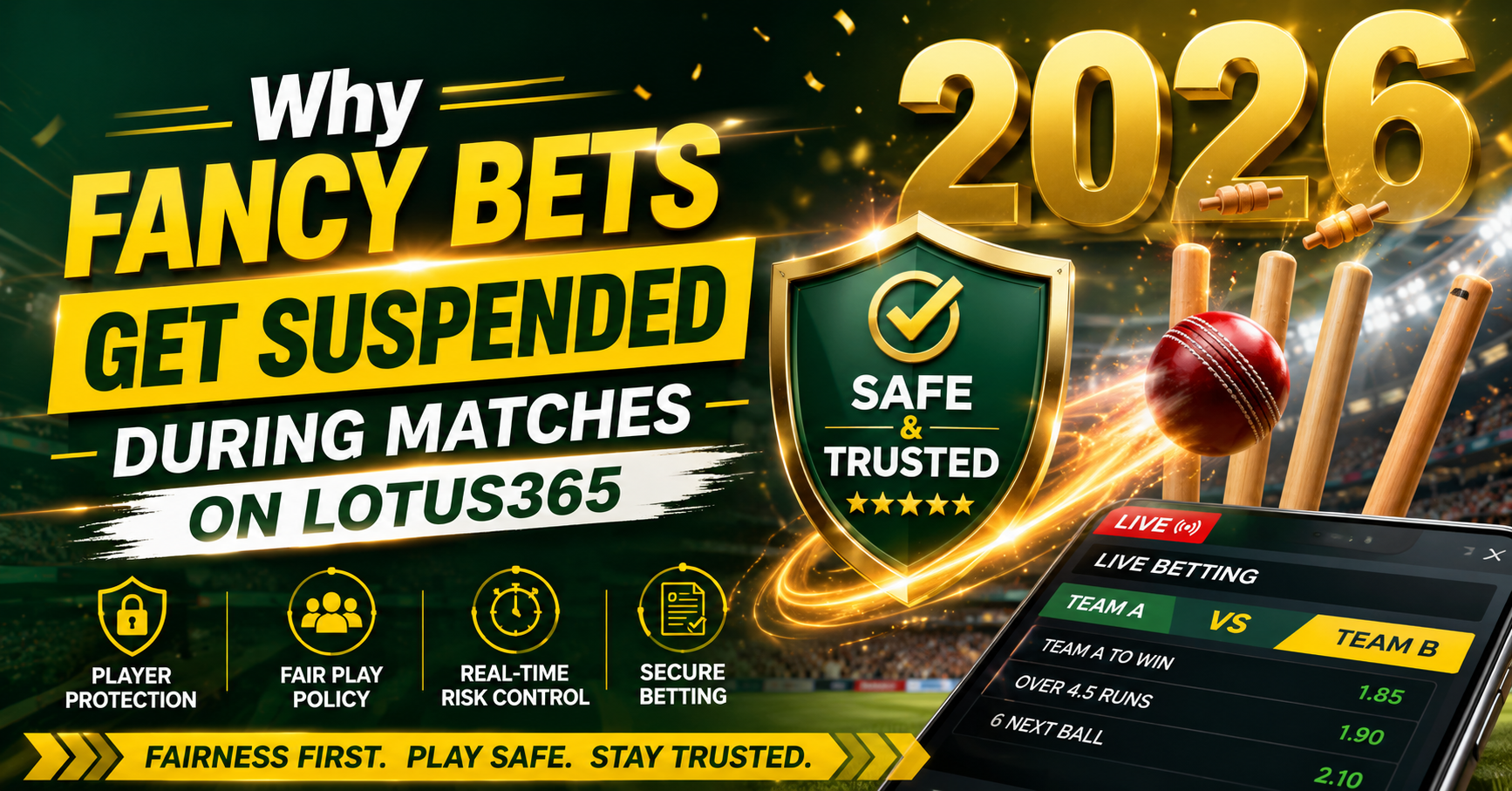 Why Fancy Bets Get Suspended During Matches on Lotus365