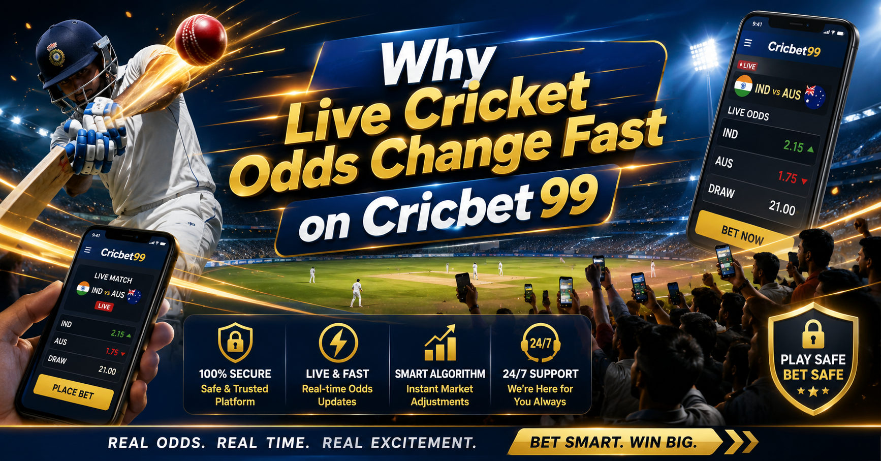 Why Live Cricket Odds Change Fast on Cricbet99