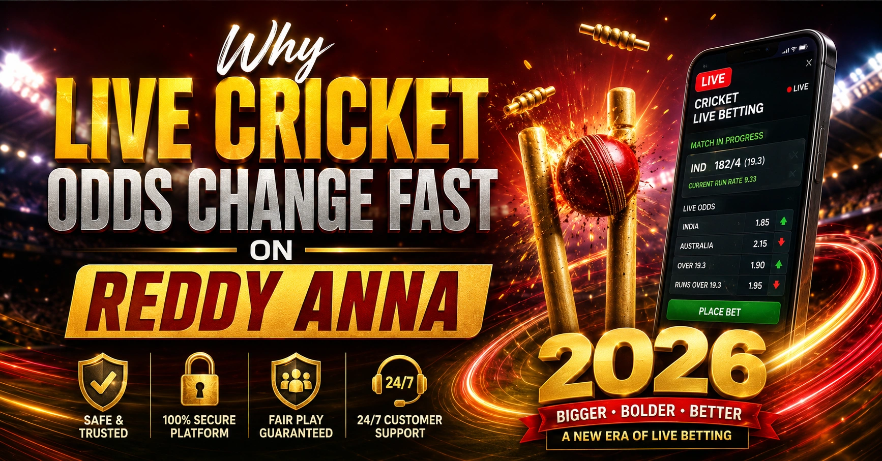 Why Live Cricket Odds Change Fast on Reddy Anna Book